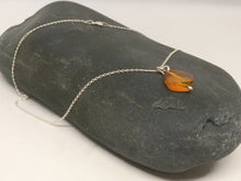 Load image into Gallery viewer, Amber Drop Necklace on a Sterling Silver Chain