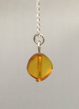 Load image into Gallery viewer, Amber Drop Necklace on a Sterling Silver Chain