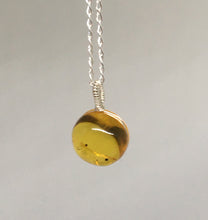 Load image into Gallery viewer, Amber Drop Necklace on Sterling Silver Chain