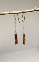 Load image into Gallery viewer, Amber-Sterling Silver Chain Drop Earrings