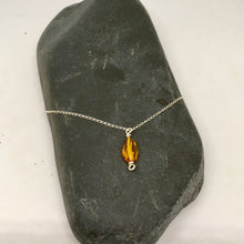 Load image into Gallery viewer, Amber Drop Necklace -Sterling Silver Chain