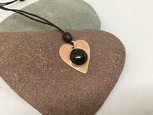 Load image into Gallery viewer, Amber/Copper Heart Pendant Necklace