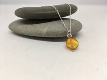 Load image into Gallery viewer, Amber Drop Necklace on a Sterling Silver Chain
