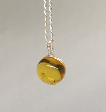 Load image into Gallery viewer, Amber Drop Necklace on Sterling Silver Chain
