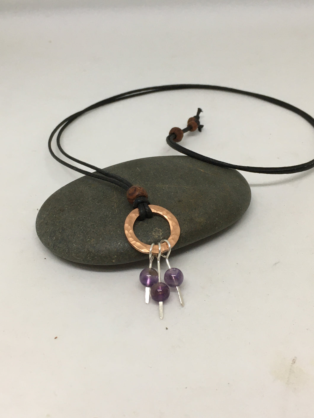 Eternity Necklace -Amethyst/Sterling Silver/Copper