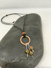 Load image into Gallery viewer, Eternity Necklace -Unakite/Sterling Silver/Copper

