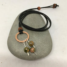Load image into Gallery viewer, Eternity Necklace -Unakite/Sterling Silver/Copper
