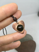 Load image into Gallery viewer, Amber/Copper Heart Pendant Necklace
